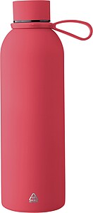 Recycled stainless steel double-walled drinking bottle (500 ml) Sena, red
