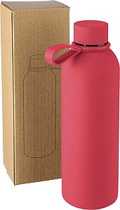 Recycled stainless steel double-walled drinking bottle (500 ml) Sena, red