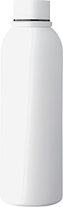 Recycled stainless steel double-walled drinking bottle (500 ml) Sena, white