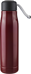 Recycled stainless steel double-walled drinking bottle (500 ml) Solene, red