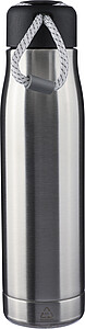 Recycled stainless steel double-walled drinking bottle (500 ml) Solene, silver