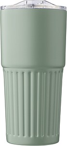 Recycled stainless steel double-walled drinking mug (500 ml) Kael, green