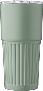 Recycled stainless steel double-walled drinking mug (500 ml) Kael, green