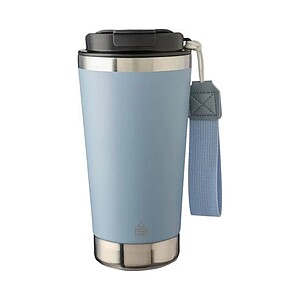 Recycled stainless steel double-walled drinking mug 500 ml Kayla, pastel pink