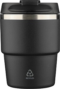 Recycled stainless steel double-walled mug (175 ml) Oli, black