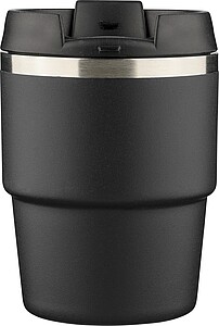 Recycled stainless steel double-walled mug (175 ml) Oli, black