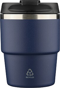 Recycled stainless steel double-walled mug (175 ml) Oli, blue