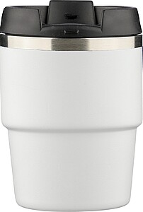 Recycled stainless steel double-walled mug (175 ml) Oli, white