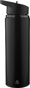 Recycled stainless steel drinking bottle (500 ml) Zeno, black