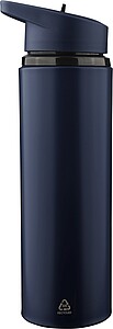 Recycled stainless steel drinking bottle (500 ml) Zeno, blue