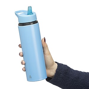 Recycled stainless steel drinking bottle (500 ml) Zeno, light blue
