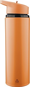 Recycled stainless steel drinking bottle (500 ml) Zeno, orange