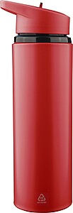 Recycled stainless steel drinking bottle (500 ml) Zeno, red