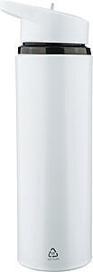 Recycled stainless steel drinking bottle (500 ml) Zeno, white