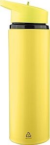 Recycled stainless steel drinking bottle (500 ml) Zeno, yellow
