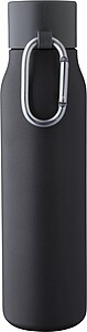 Recycled stainless steel drinking bottle (600 ml), black
