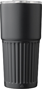 Recycled stainless steel drinking mug (500 ml) Kael, black