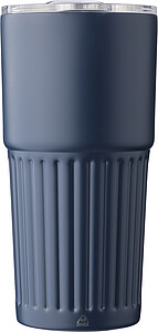 Recycled stainless steel drinking mug (500 ml) Kael, blue