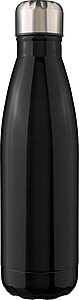 Recycled stainless steel single-walled flask 650 ml Cliff, black