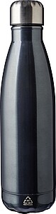 Recycled stainless steel single-walled flask 650 ml Cliff, gun metal