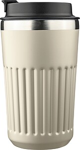 Recycled stainless steel travel mug (400 ml) Chiara, beige