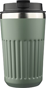 Recycled stainless steel travel mug (400 ml) Chiara, green