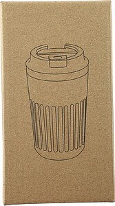 Recycled stainless steel travel mug (400 ml) Chiara, green