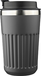 Recycled stainless steel travel mug (400 ml) Chiara, grey