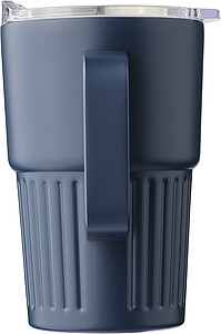 Recycled stainless steel travel mug (450 ml) Calo, blue
