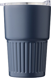 Recycled stainless steel travel mug (450 ml) Calo, blue