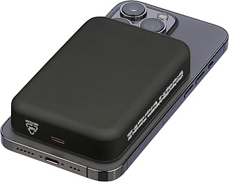 Recycled wireless charger powerbank Meno, black