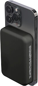 Recycled wireless charger powerbank Meno, black