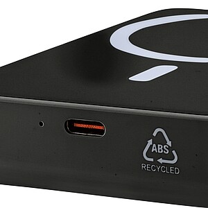 Recycled wireless charger powerbank Meno, black