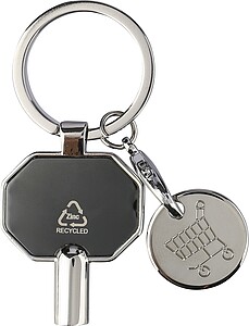 Recycled zinc alloy radiator bleed keychain Mara, black