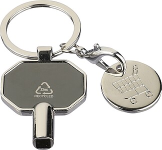 Recycled zinc alloy radiator bleed keychain Mara, black