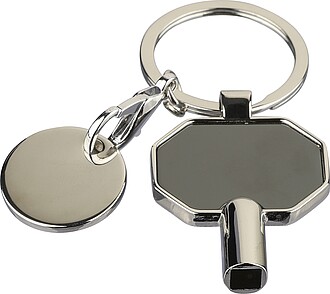 Recycled zinc alloy radiator bleed keychain Mara, black