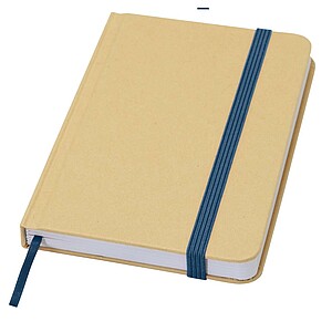 Reed A6 recycled hard cover notebook with plain pages, ocean blue
