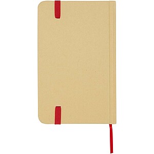 Reed A6 recycled hard cover notebook with plain pages, red