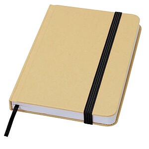 Reed A6 recycled hard cover notebook with plain pages, solid black