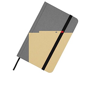 Reed A6 recycled hard cover notebook with plain pages, solid black