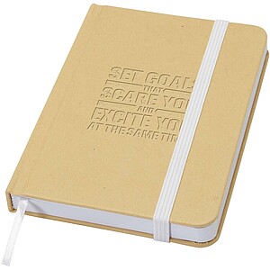 Reed A6 recycled hard cover notebook with plain pages, white