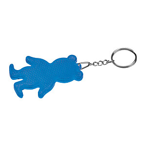 Reflecting bear keyring, blue
