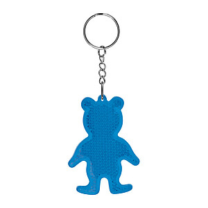 Reflecting bear keyring, blue