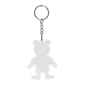 Reflecting bear keyring, white