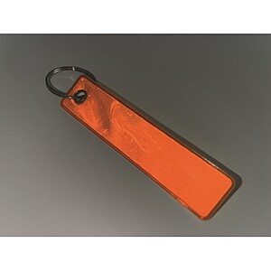 Reflective key ring in PVC, neon orange