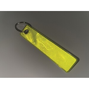 Reflective key ring in PVC, neon yellow