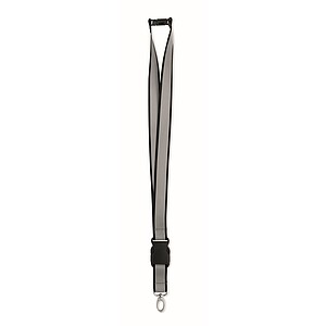 Reflective RPET lanyard, black
