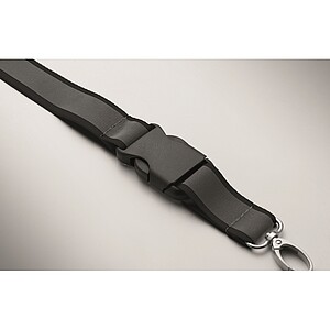 Reflective RPET lanyard, black