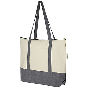 Repose 320 g/m2 recycled cotton zippered tote bag 10L