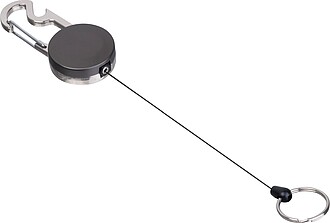 Retractable keychain with carabiner, black